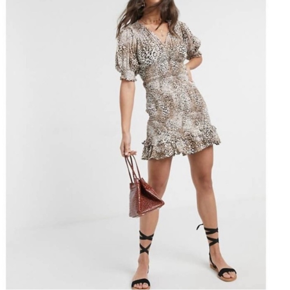 Faithful The Brand Brown Animal Print Dress